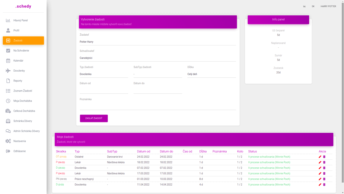 Schvaľovanie dovoleniek